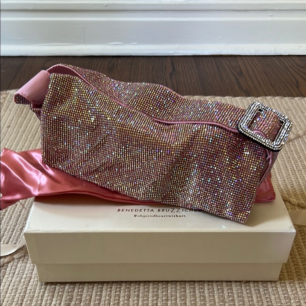 Benedetta Bruzziches Pink Embellished Bag “La Monique” never used